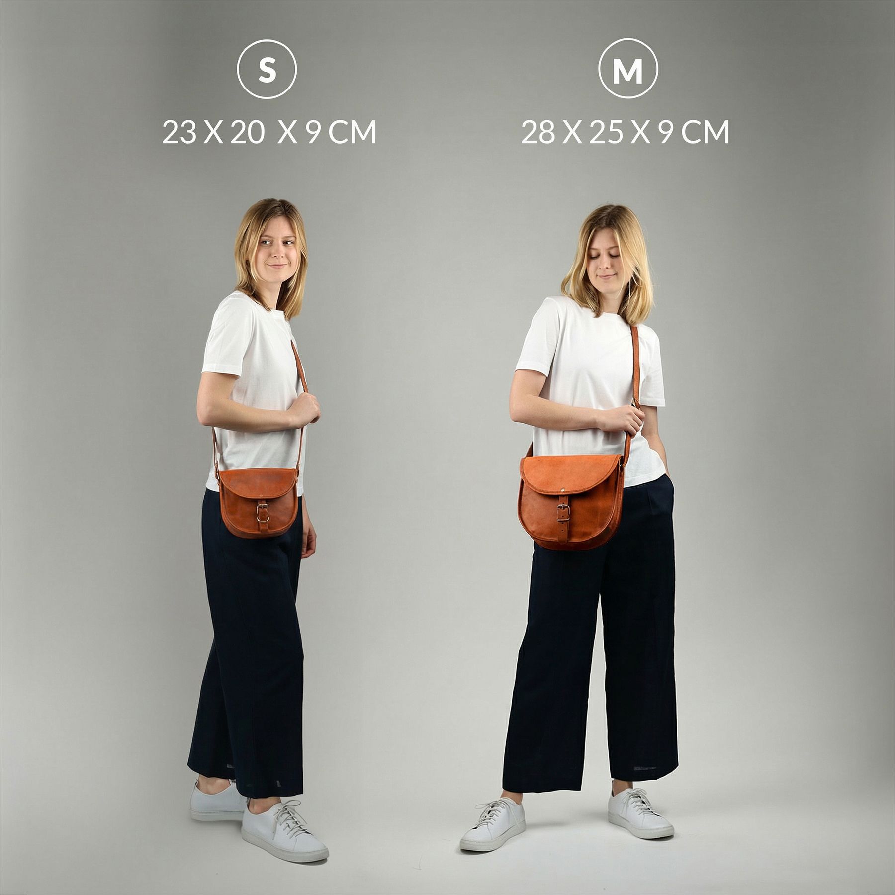 SID & VAIN crossbody bag genuine leather shoulder bag women's crossbody bag vintage light brown leather bag AUBREY large