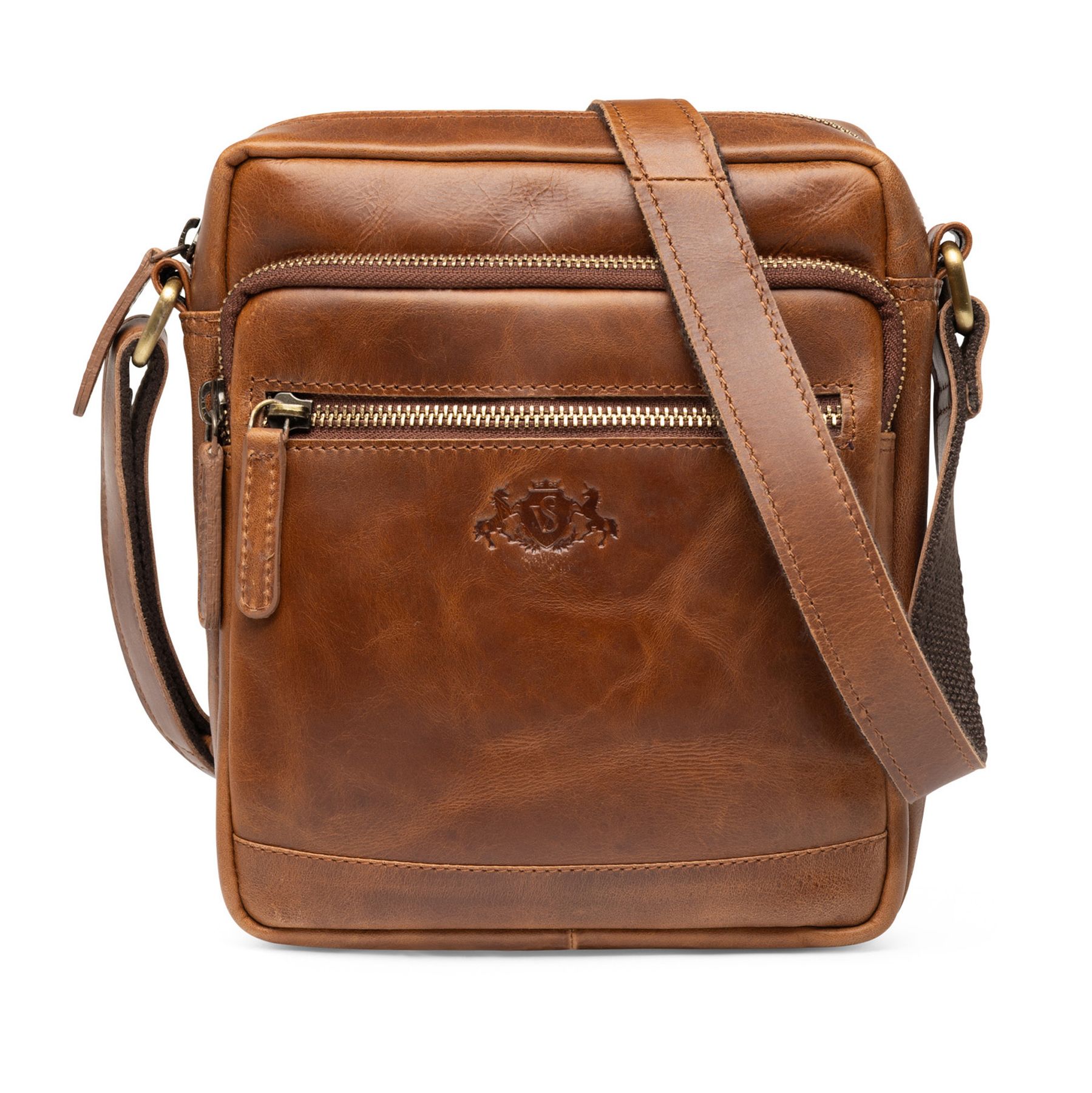 SID & VAIN Umhängetasche echt Leder Schultertasche Damen Herren Crossbody bag Ledertasche CLARK klein 50501
