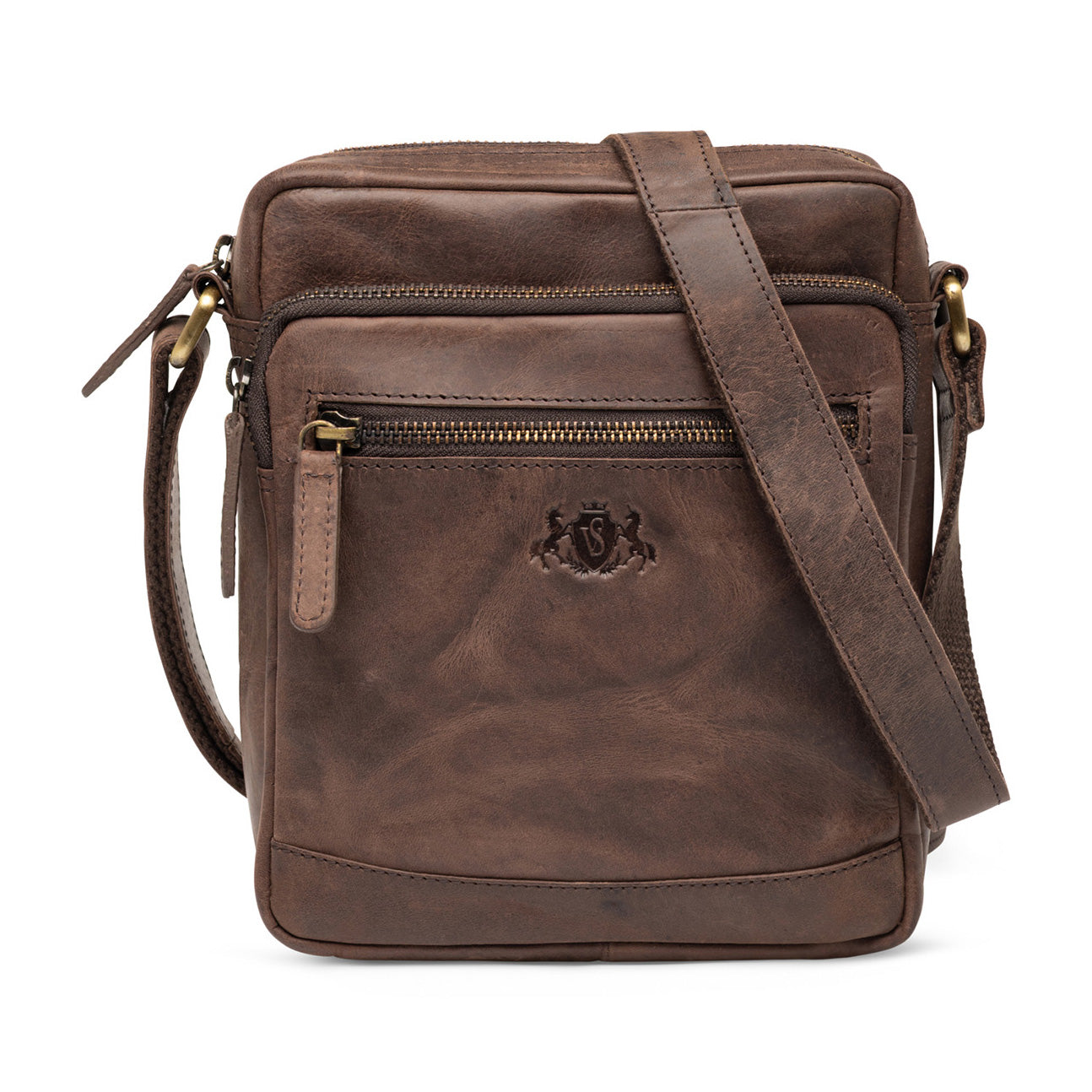 SID & VAIN Umhängetasche echt Leder Schultertasche Damen Herren Crossbody bag Ledertasche CLARK klein 50335