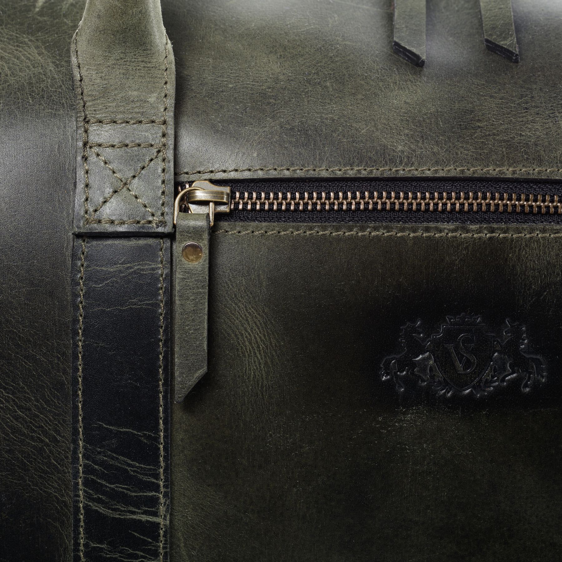 SID & VAIN Reisetasche Leder XL CHAD green-vintage 20794