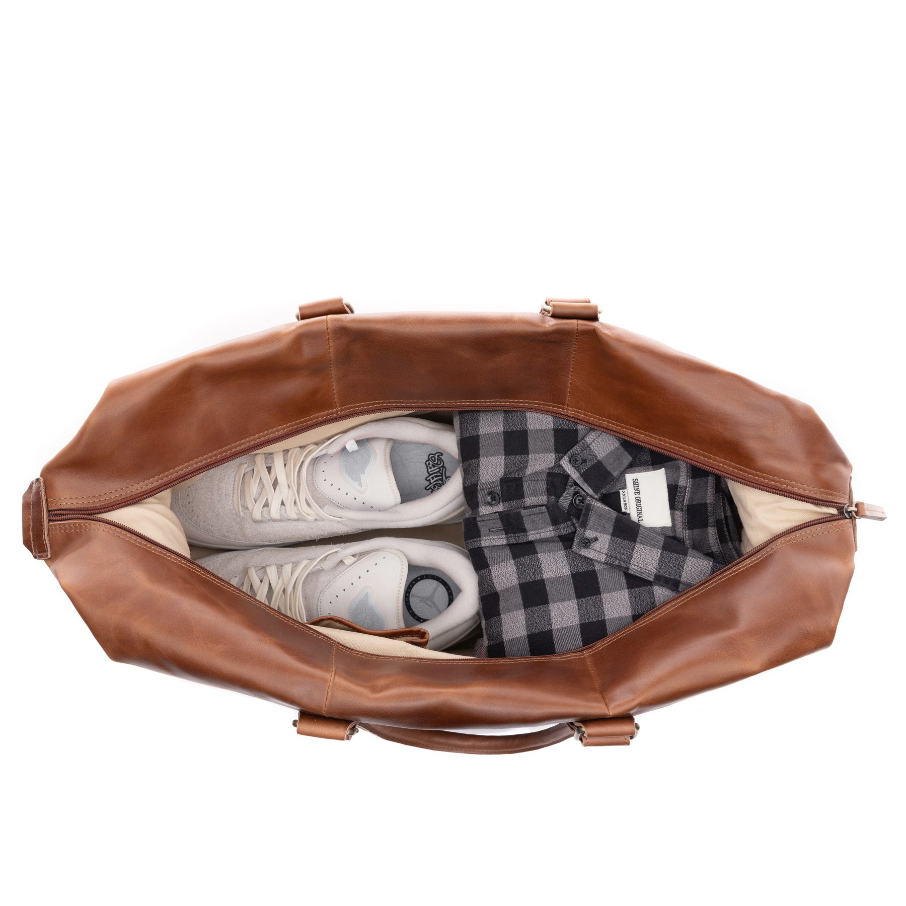 SID & VAIN Weekender Leder JEREMY Hellbraun Reisetasche 5