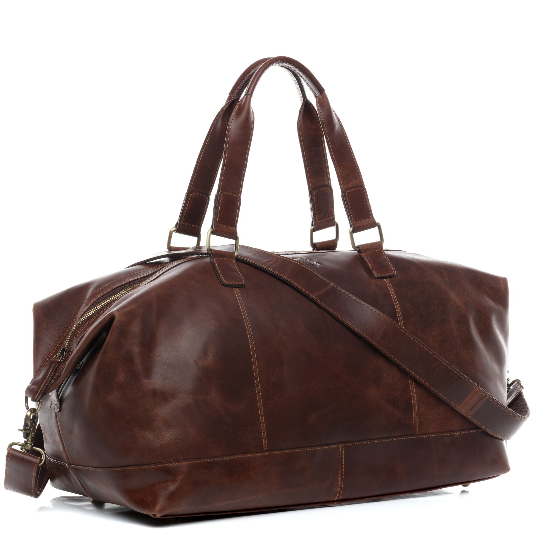 SID & VAIN Reisetasche Leder LOGAN braun-cognac 20873