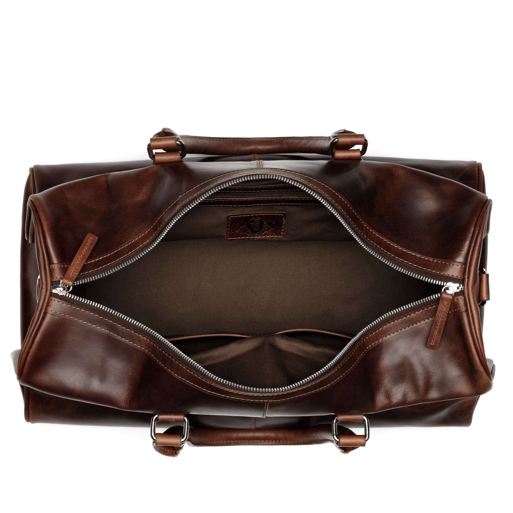 SID & VAIN Reisetasche Weekender Leder SEATTLE braun-cognac 27645