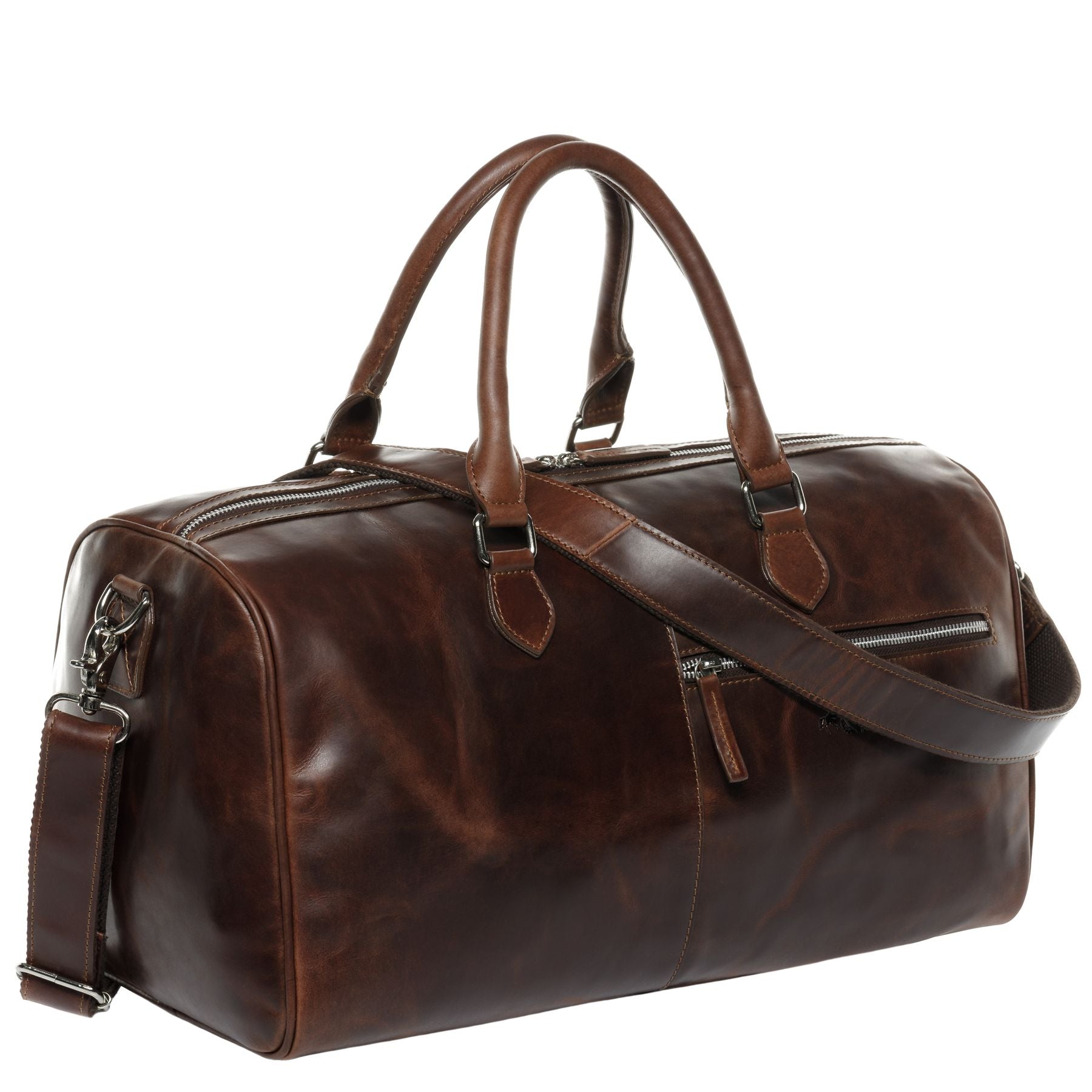 SID & VAIN Reisetasche Weekender Leder SEATTLE braun-cognac 27643