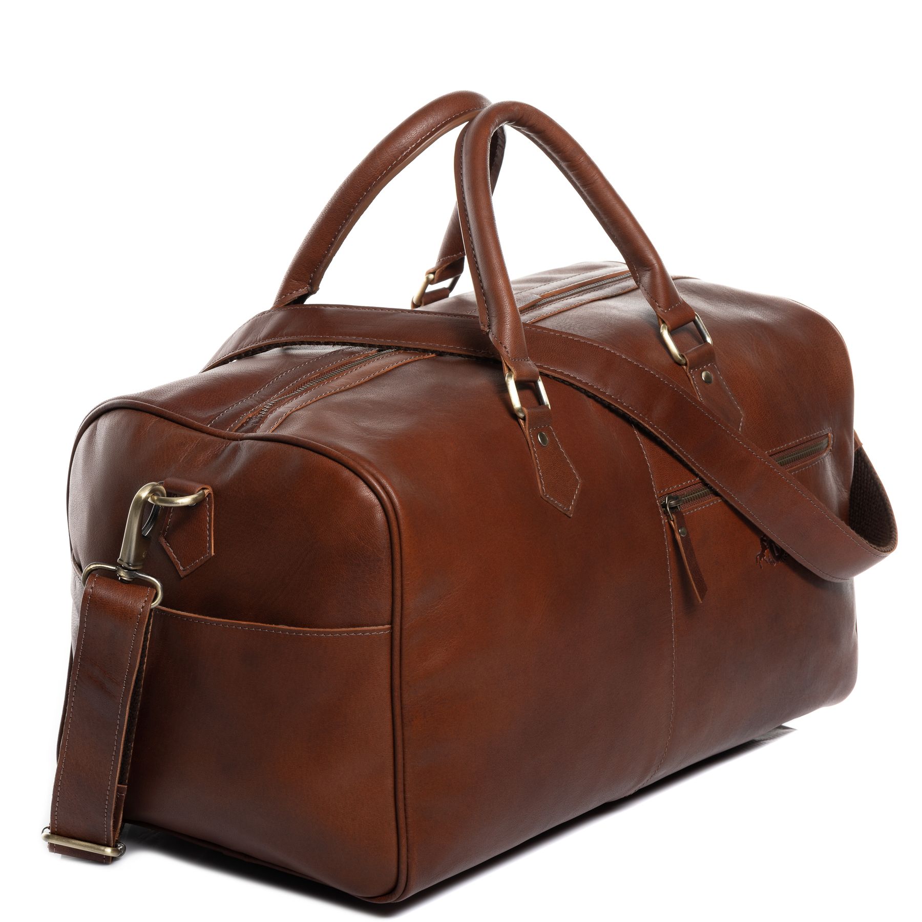 SID & VAIN Reisetasche Weekender Leder SEATTLE chestnut 34537