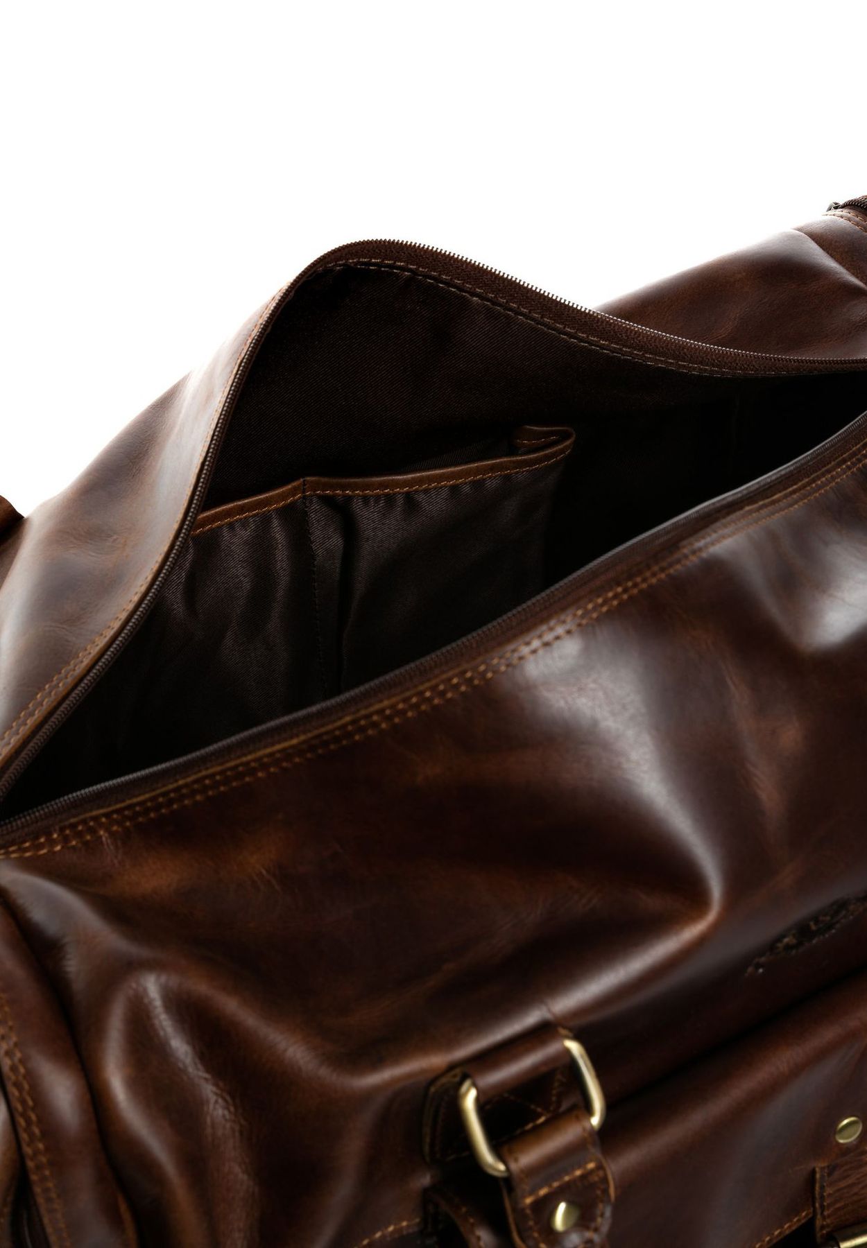 SID & VAIN Reisetasche Leder mit Schuhfach YALE braun-cognac 36965