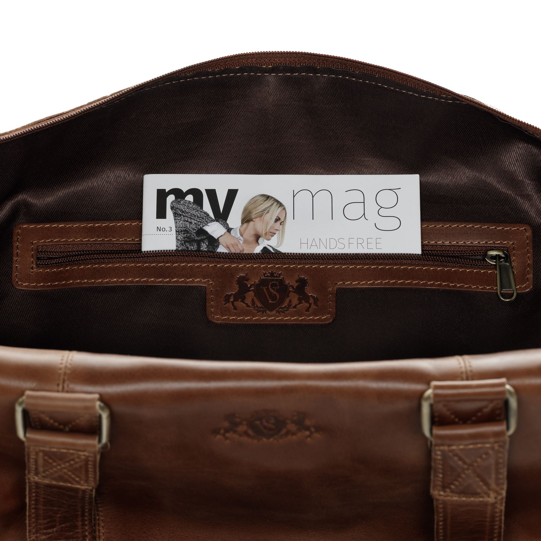 SID & VAIN Reisetasche Weekender Leder YALE light-brown 27536