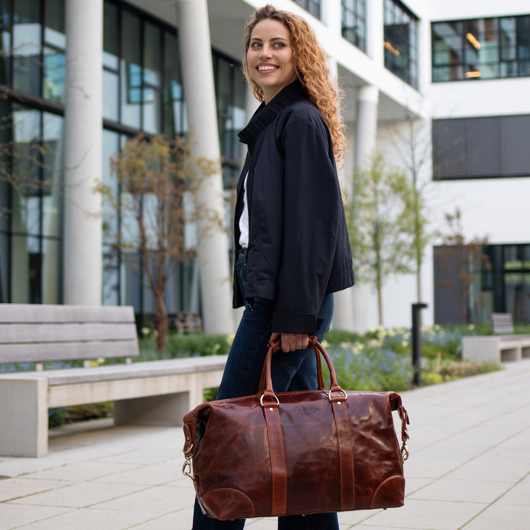 SID & VAIN Reisetasche Leder AUSTIN tan 38932