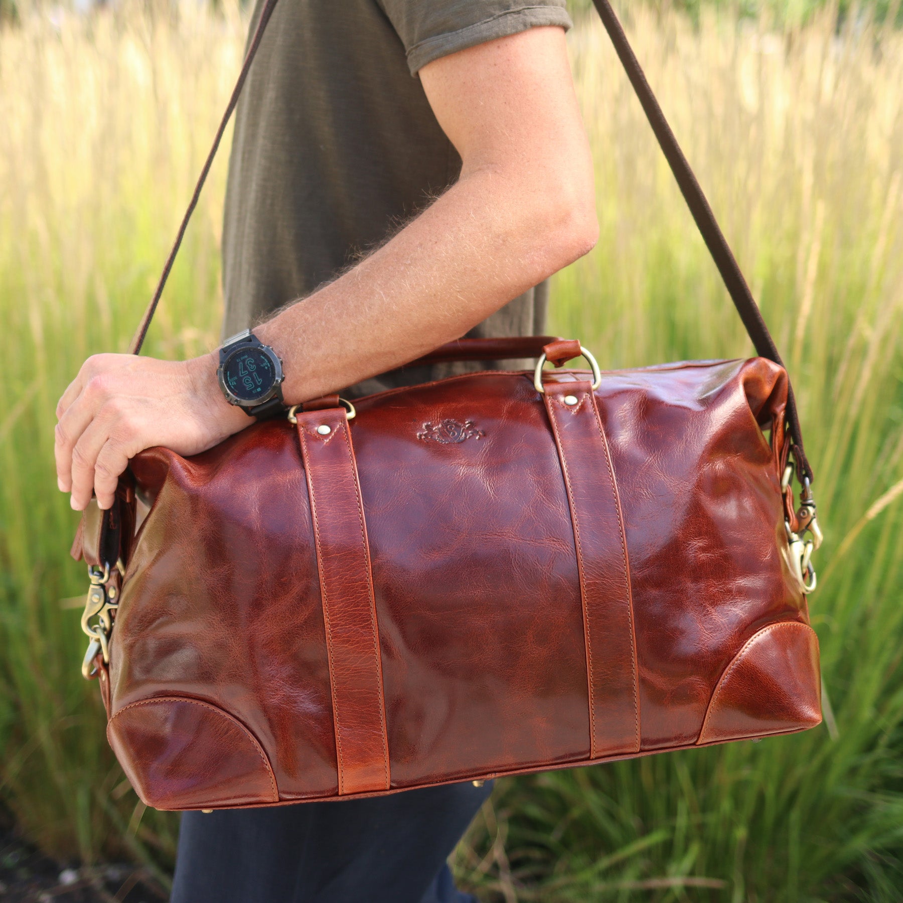 SID & VAIN Reisetasche Leder AUSTIN tan 42052