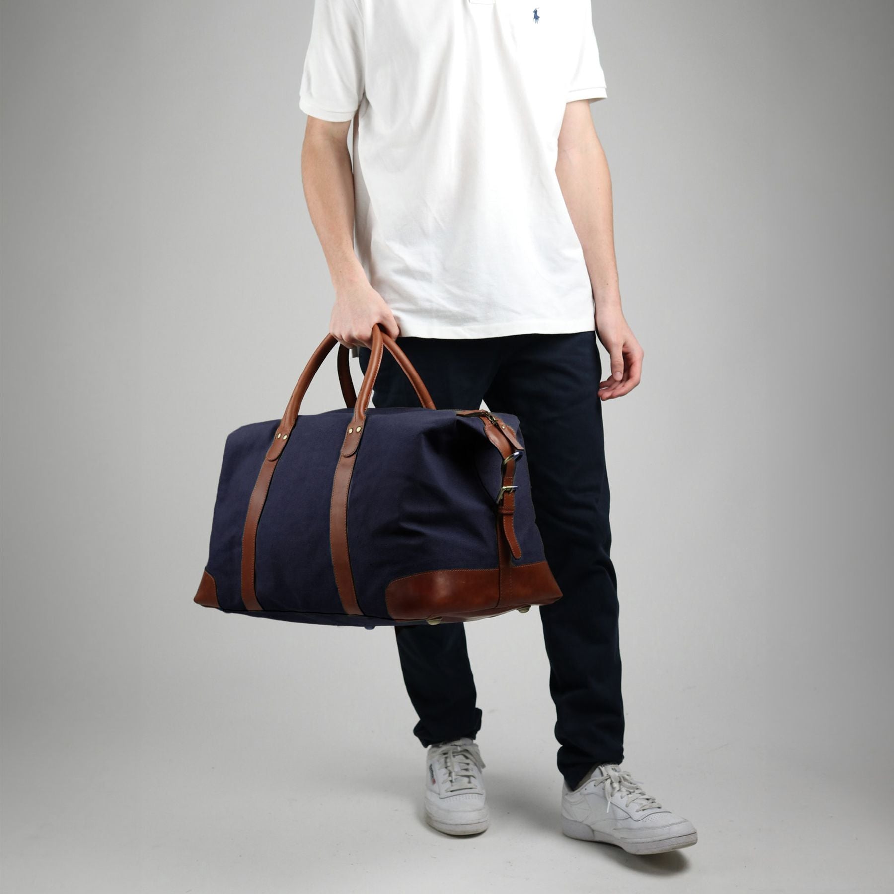 SID & VAIN Reisetasche Canvas LENNOX Weekender blau olive 2