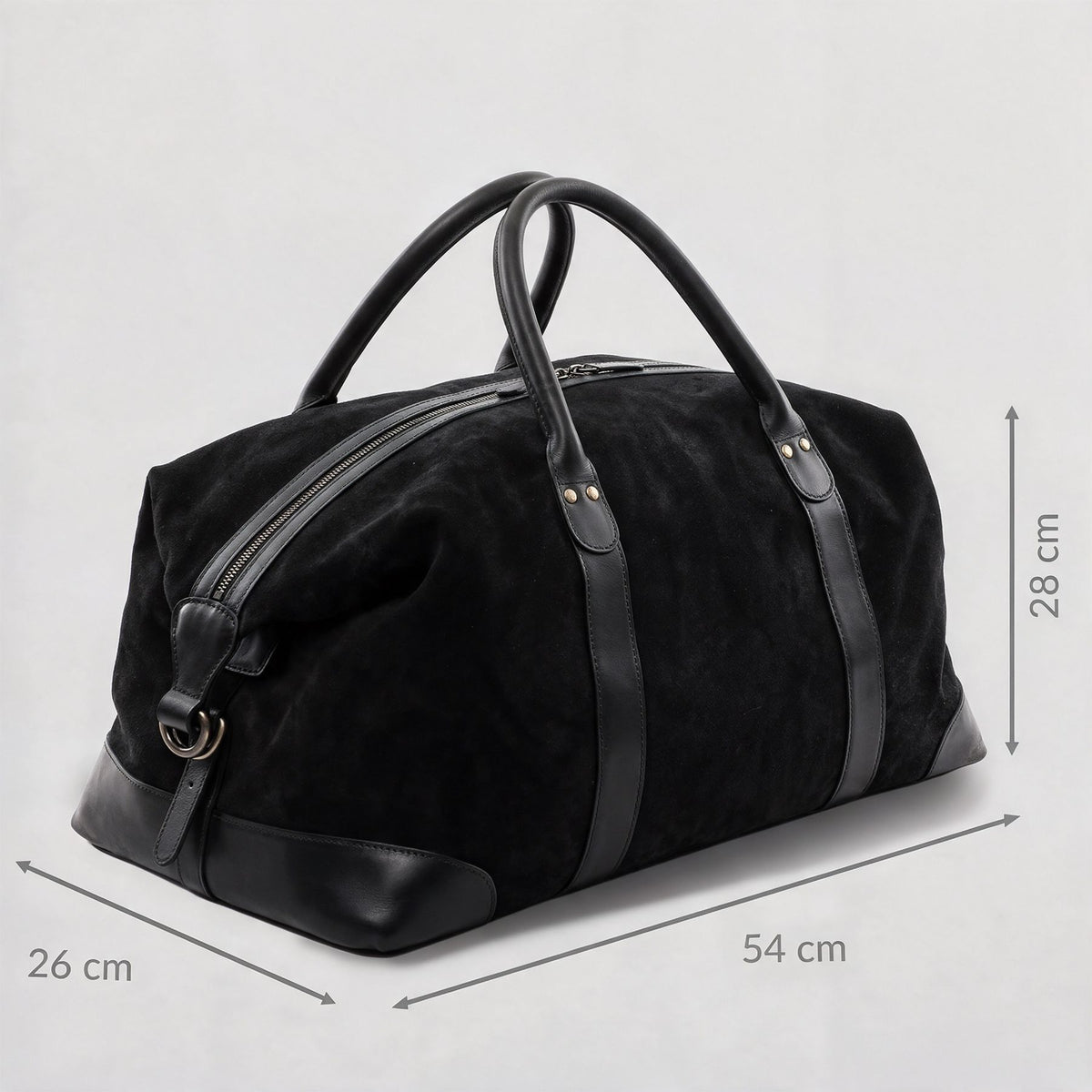 Wildleder Reisetasche Lennox schwarz Masse