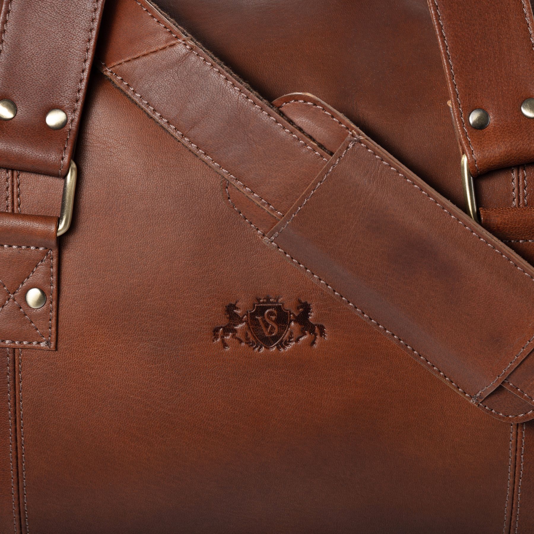 SID & VAIN Reisetasche groß Leder XXL LINUS chestnut 34675