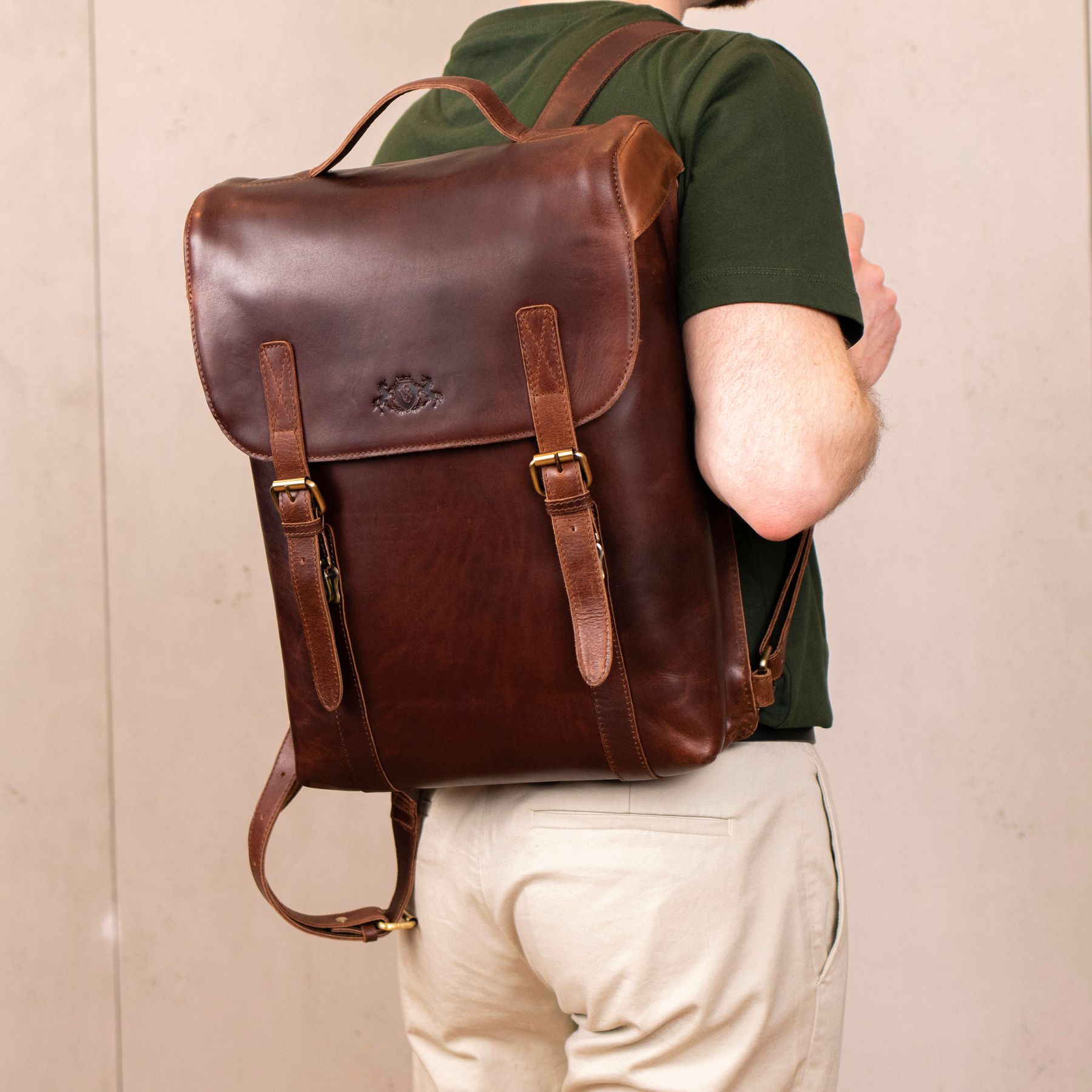 SID & VAIN Rucksack Leder ETON braun-cognac 23857