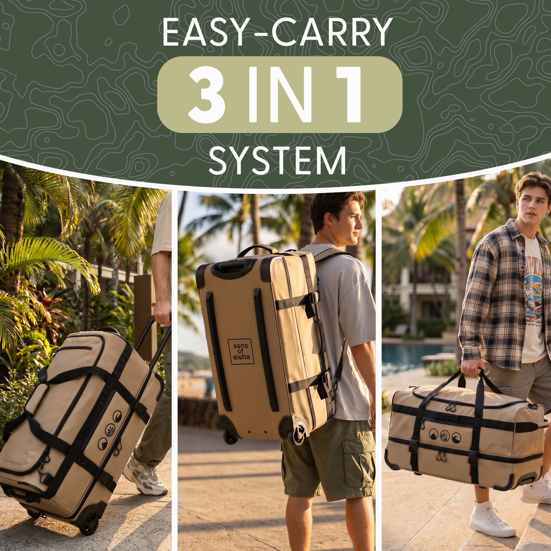 Reisetasche FLOW Rucksack & Trolley 3in1