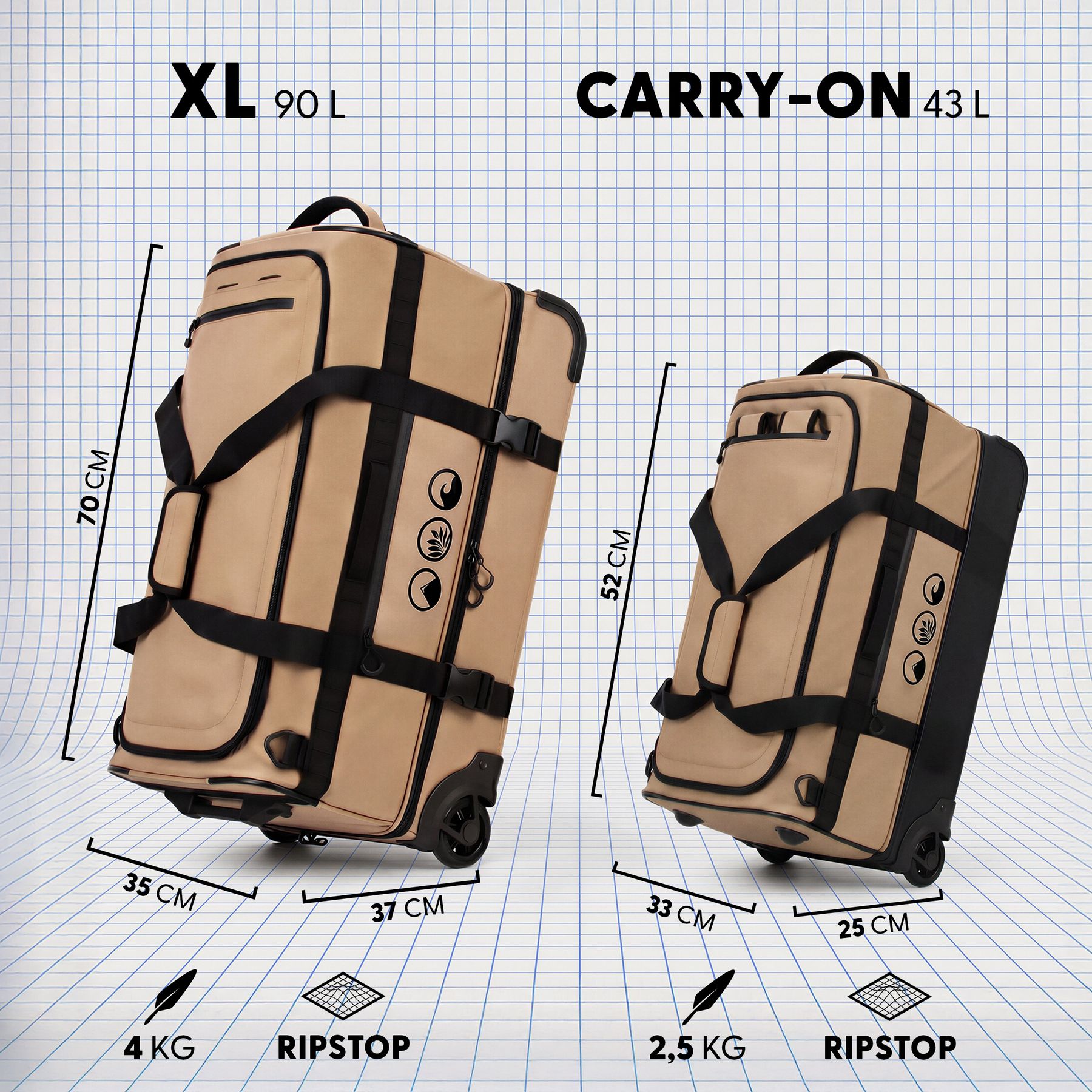 Reisetasche FLOW Rucksack & Trolley 3in1