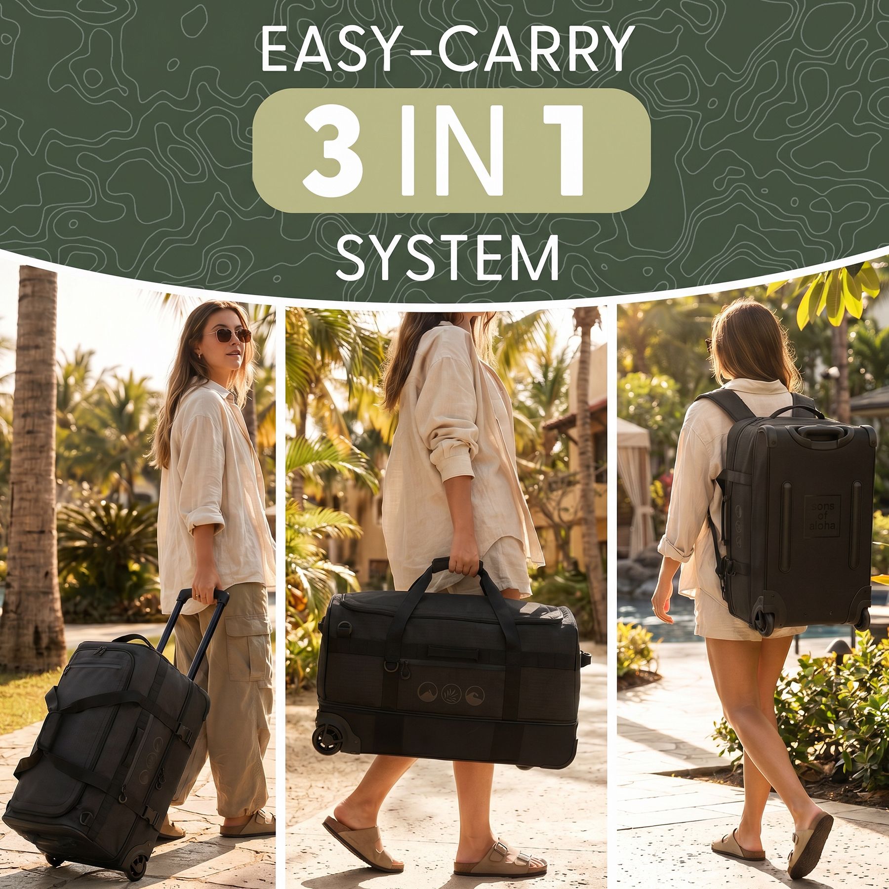 Reisetasche FLOW Rucksack & Trolley 3in1