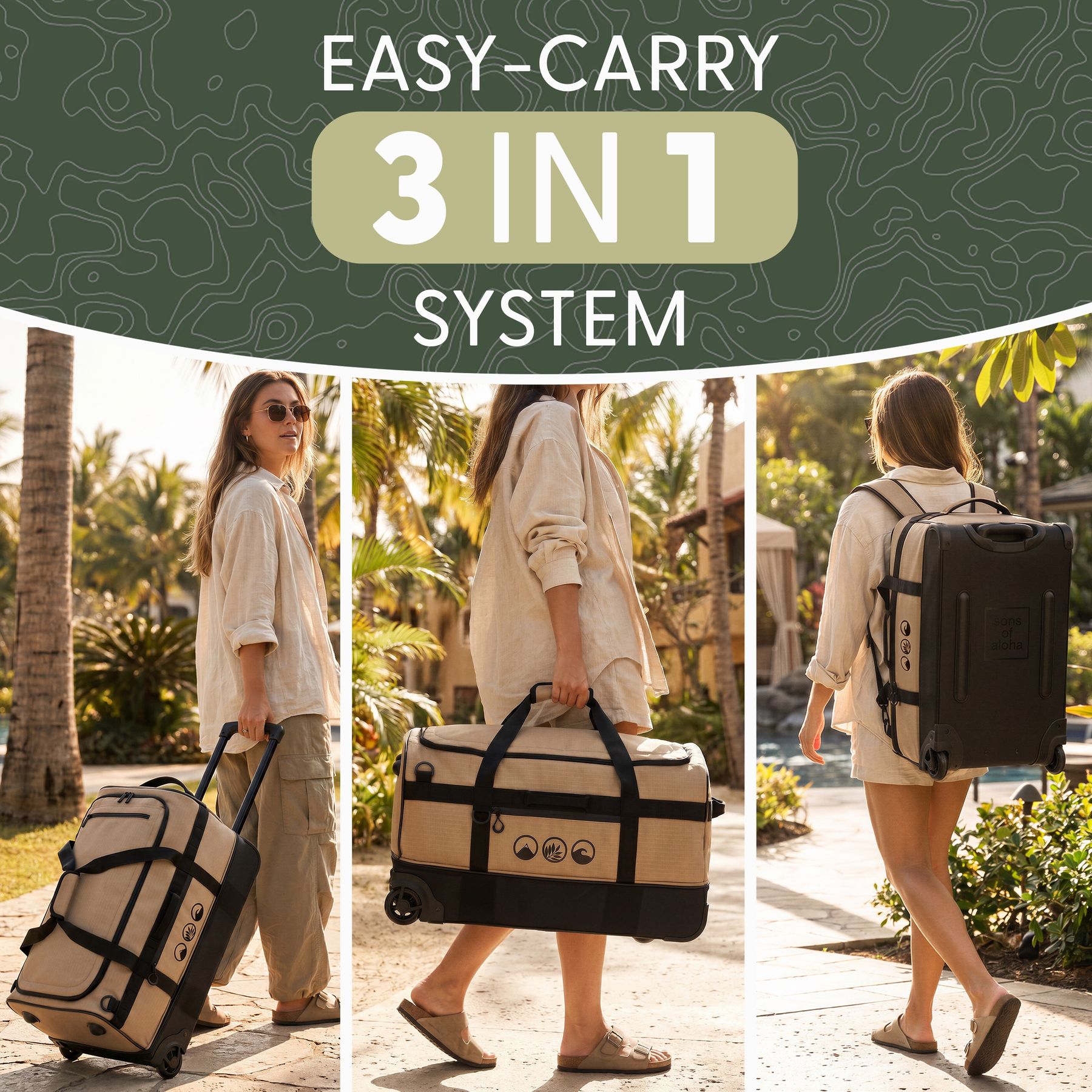 Reisetasche FLOW Rucksack & Trolley 3in1