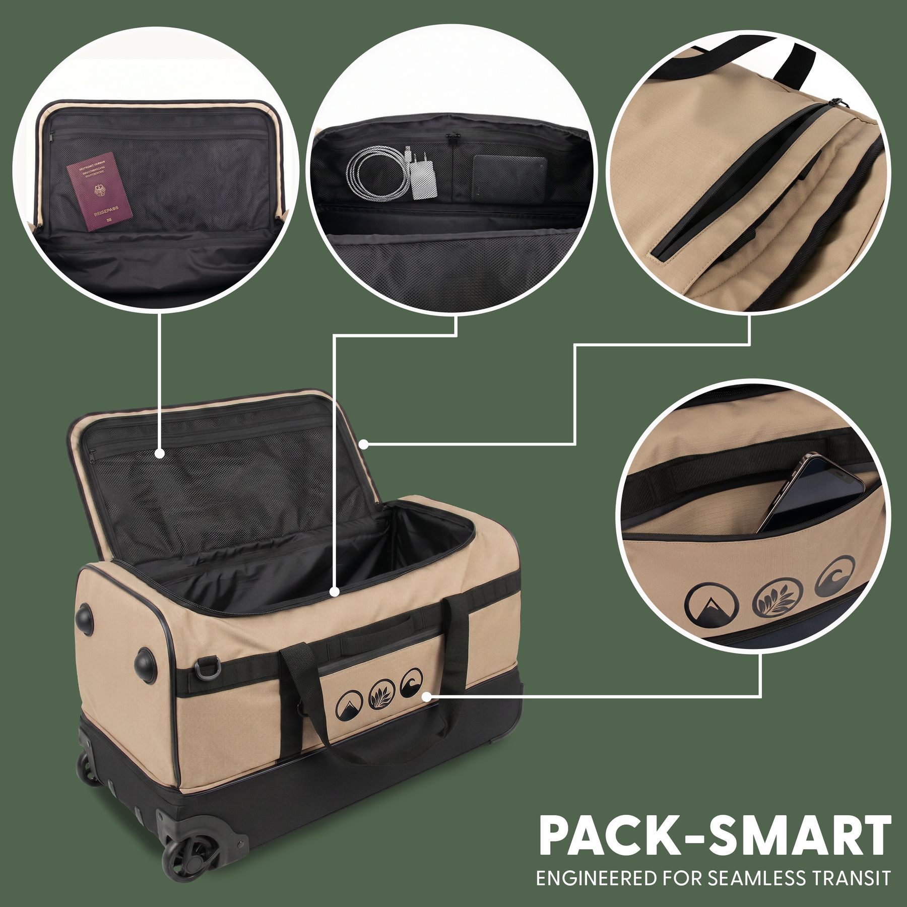 Reisetasche FLOW Rucksack & Trolley 3in1