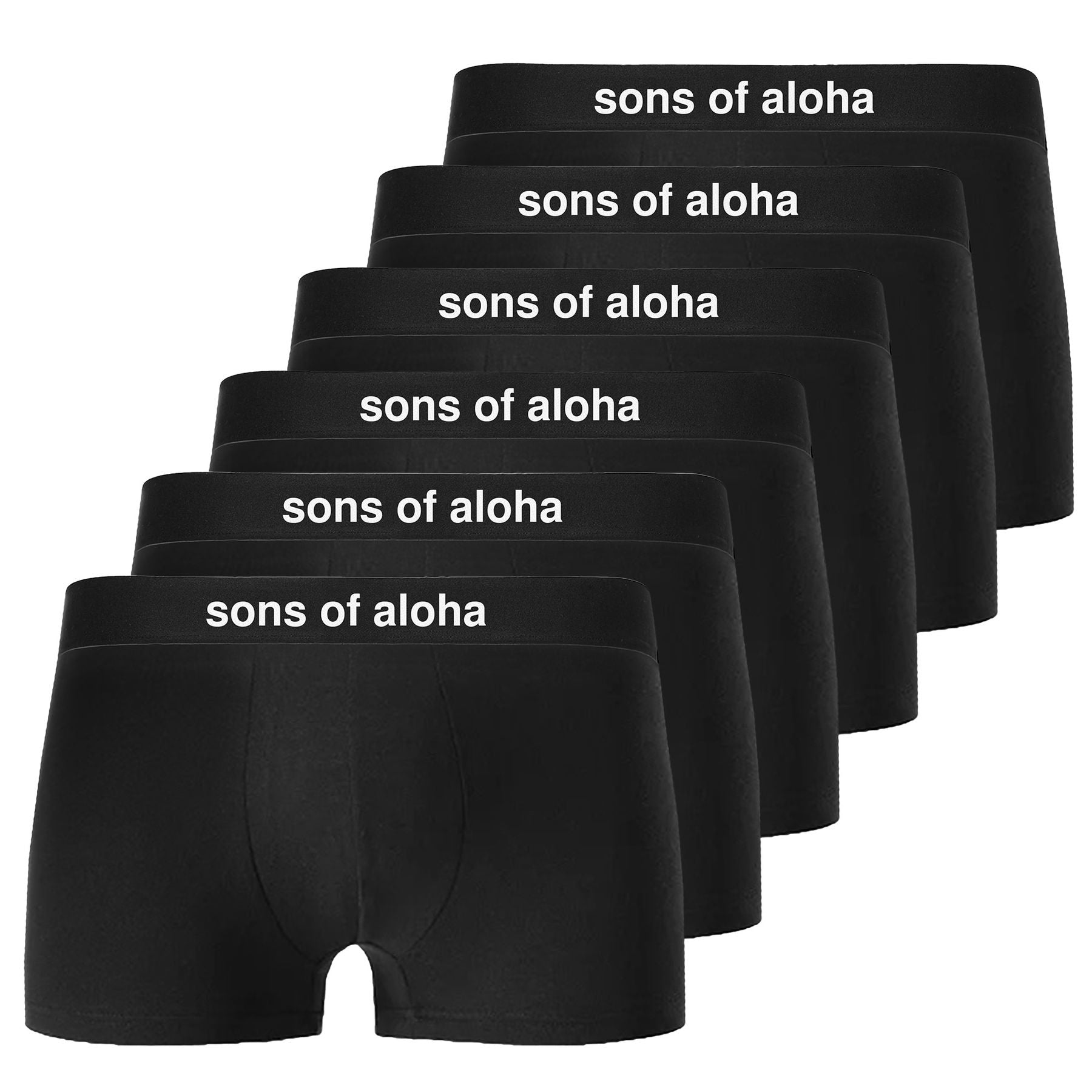 SONS OF ALOHA Boxershorts 6er Packung Männer Unterhosen Herren blau schwarz oder weiss 1