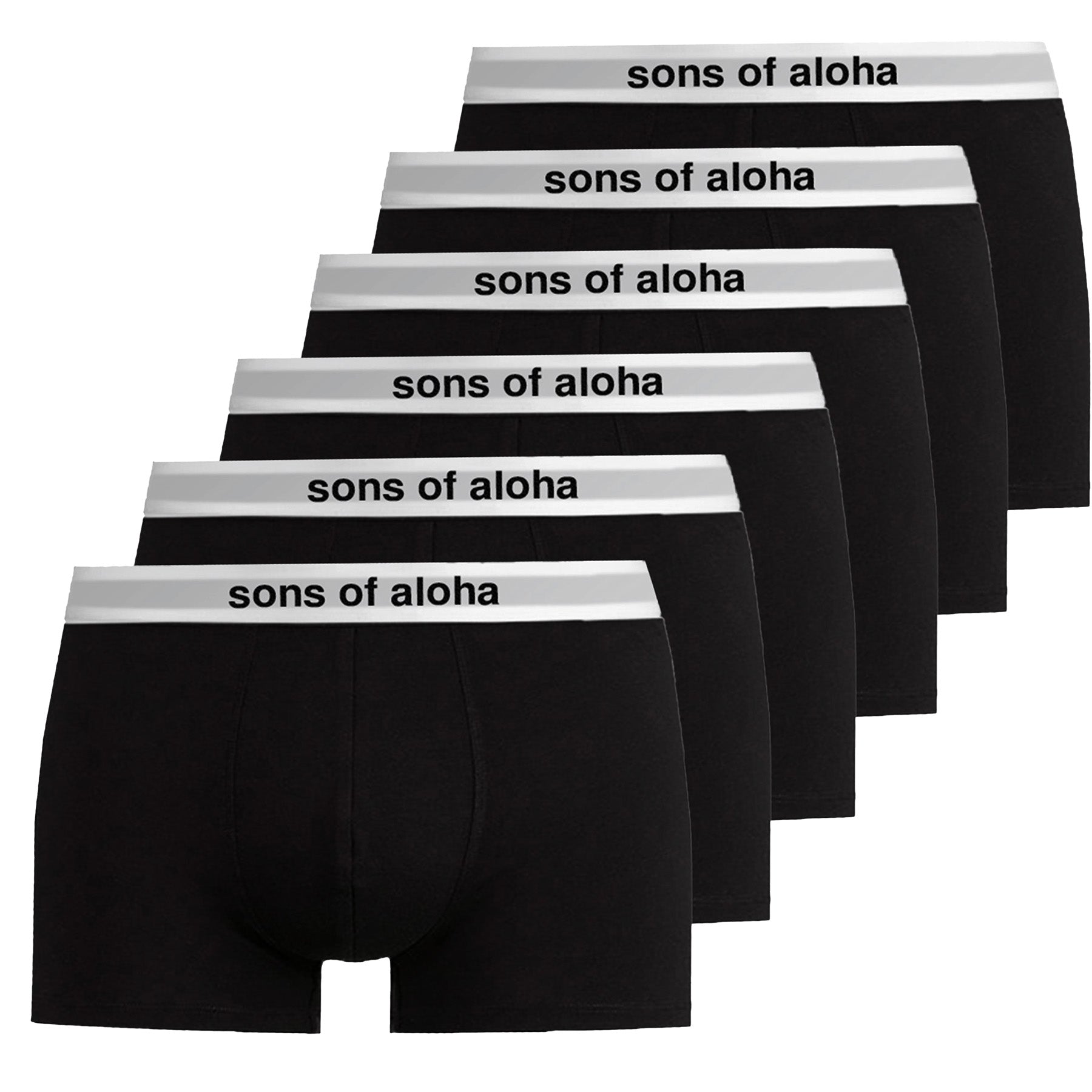 SONS OF ALOHA Boxershorts 6er Packung Männer Unterhosen Herren blau schwarz oder weiss 20