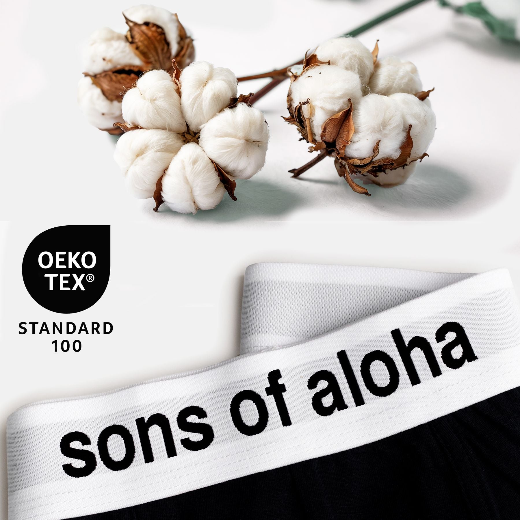 SONS OF ALOHA Boxershorts 6er Packung Männer Unterhosen Herren blau schwarz oder weiss 24