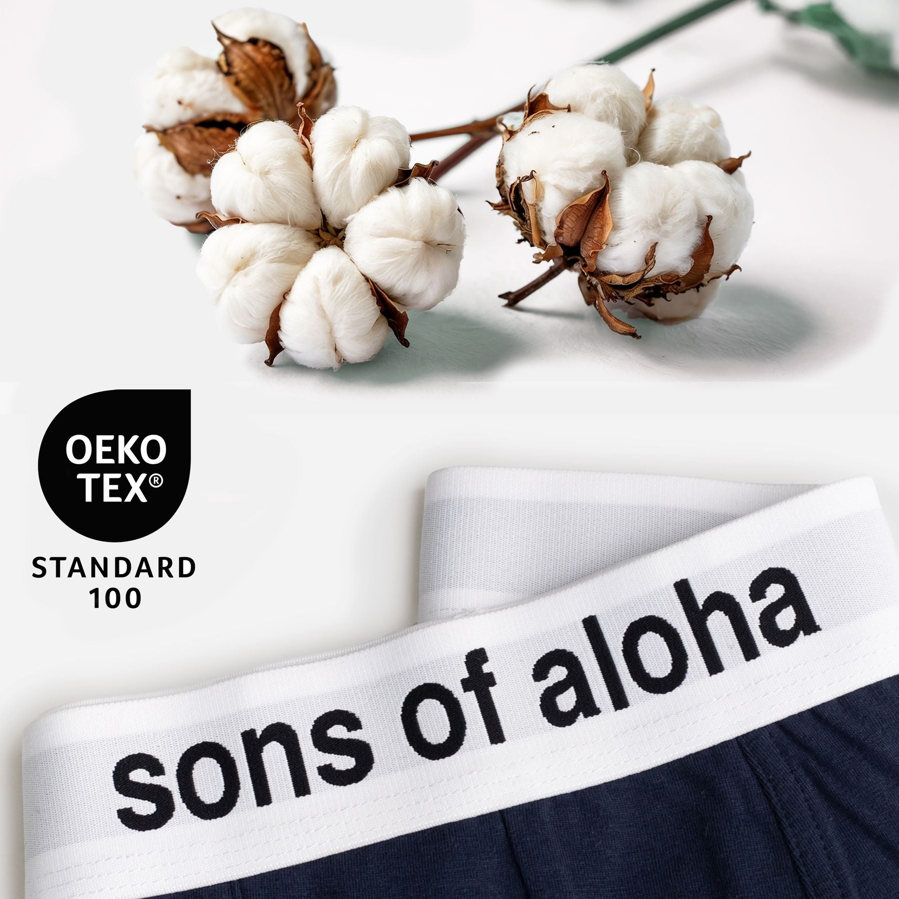 SONS OF ALOHA Boxershorts 6er Packung Männer Unterhosen Herren blau schwarz oder weiss 12