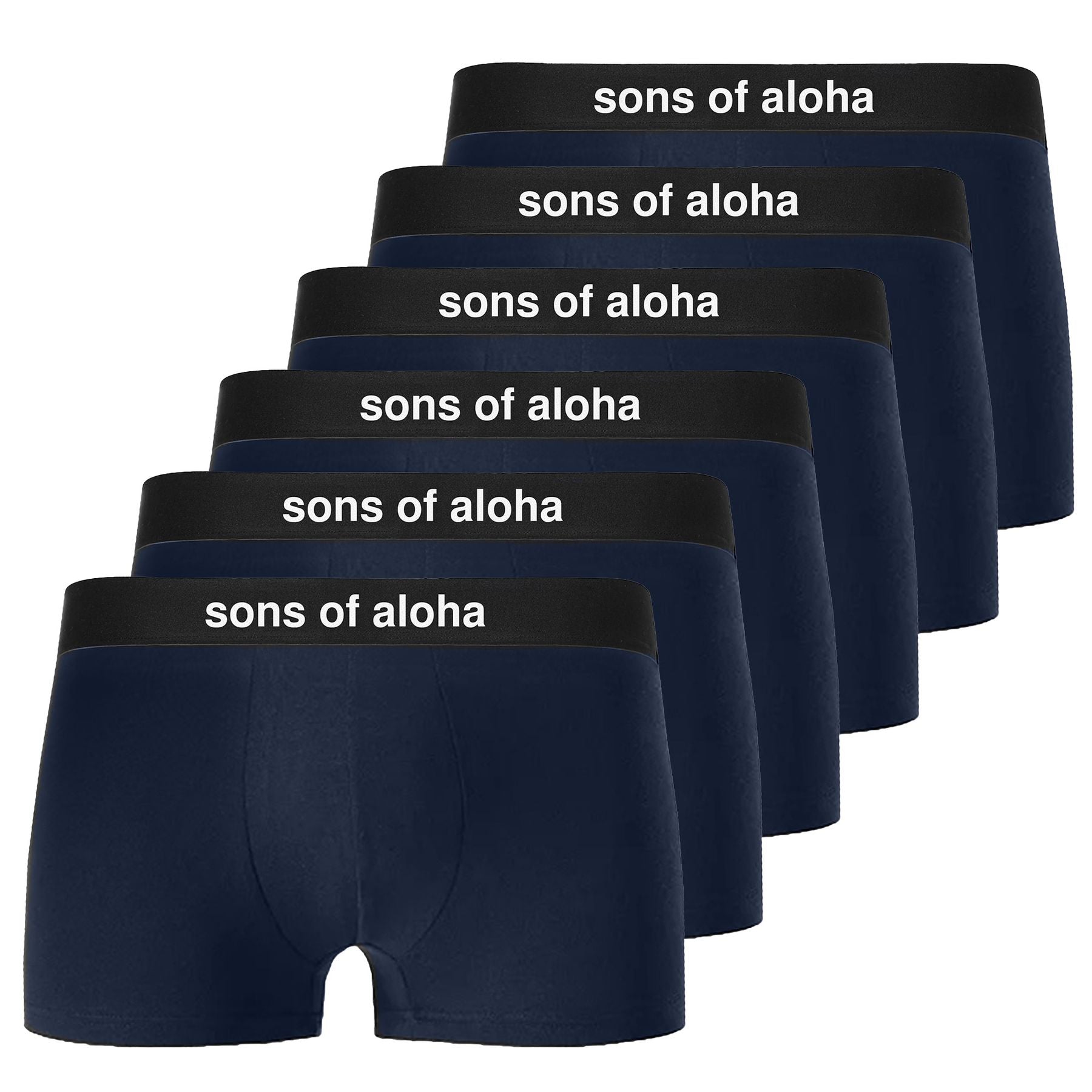 SONS OF ALOHA Boxershorts 6er Packung Männer Unterhosen Herren blau schwarz oder weiss 14