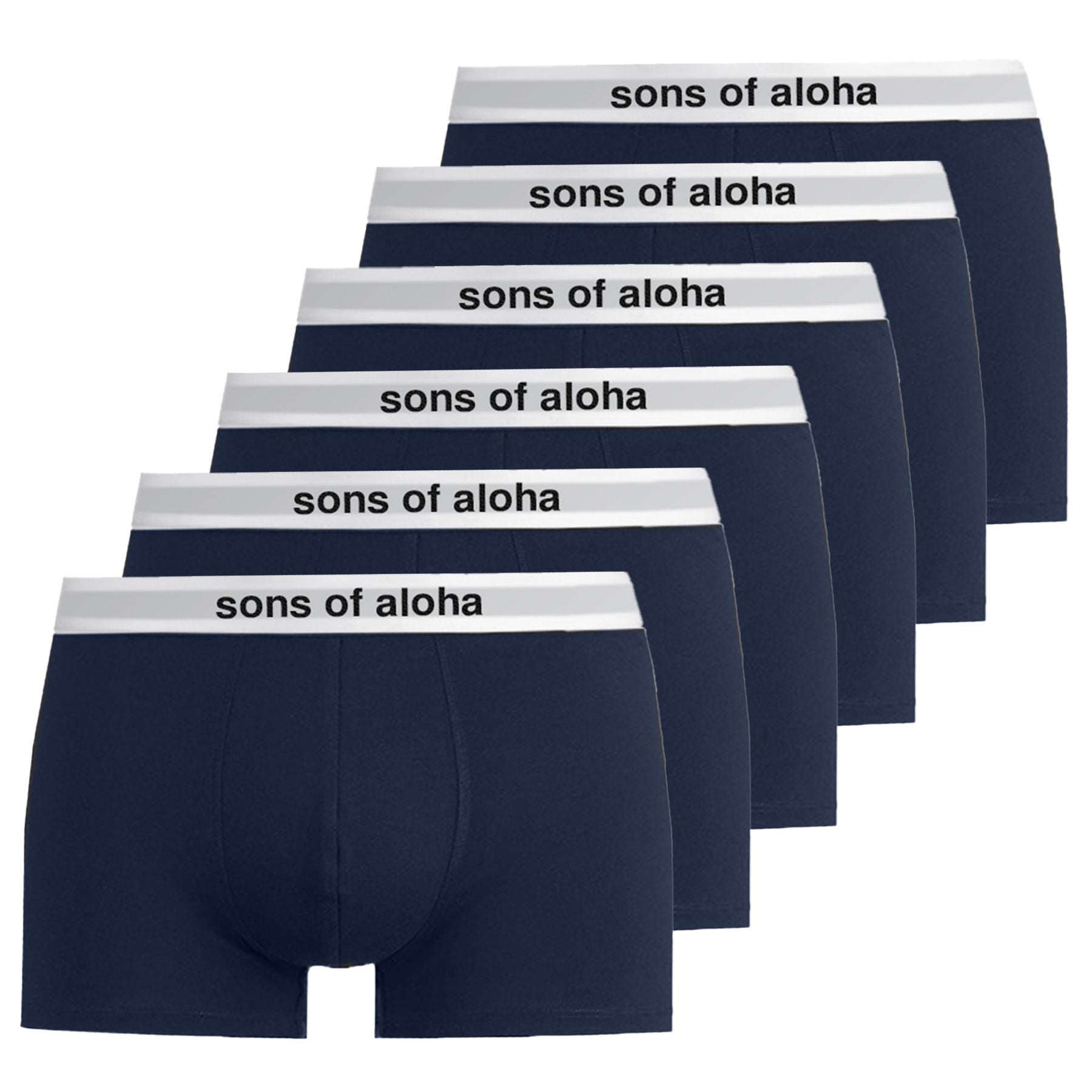 SONS OF ALOHA Boxershorts 6er Packung Männer Unterhosen Herren blau schwarz oder weiss 7