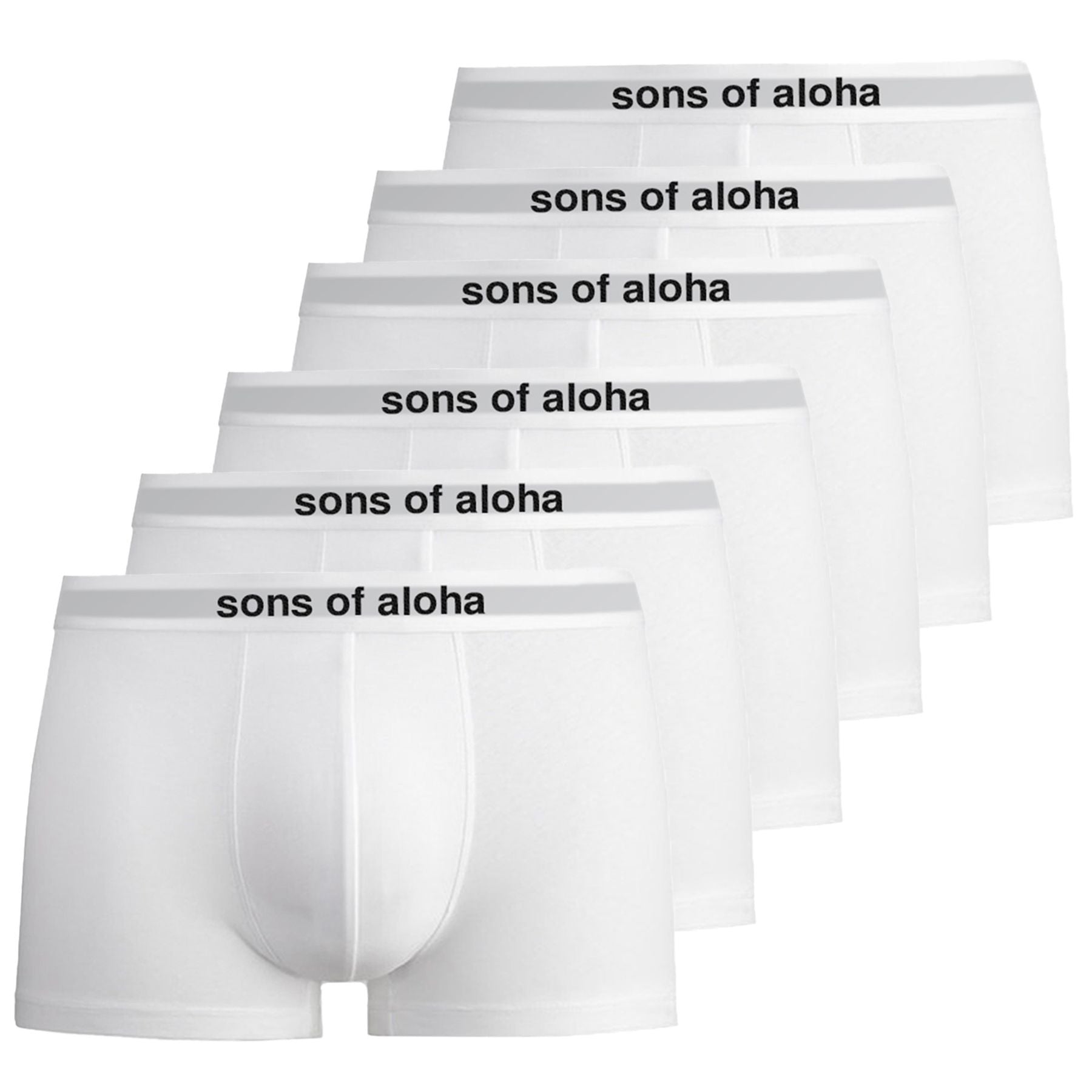 SONS OF ALOHA Boxershorts 6er Packung Männer Unterhosen Herren blau schwarz oder weiss 26