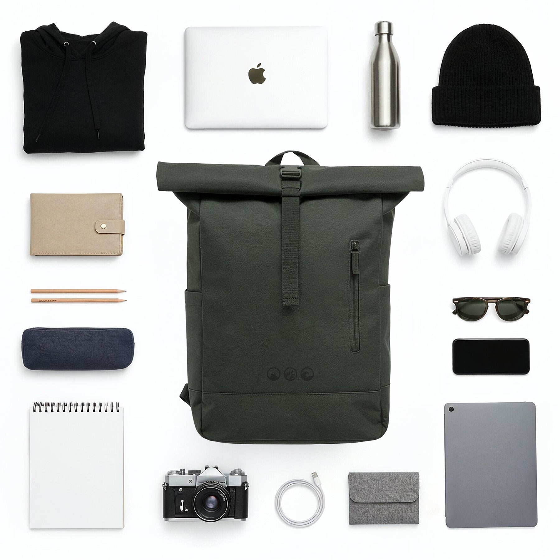 Rolltop Rucksack gross - Backpack SONS OF ALOHA Laptop-Fach Schuh-Fach