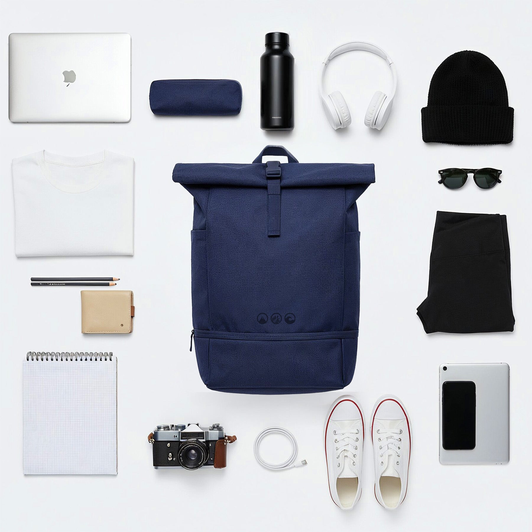 Rolltop Rucksack gross - Backpack SONS OF ALOHA Laptop-Fach Schuh-Fach