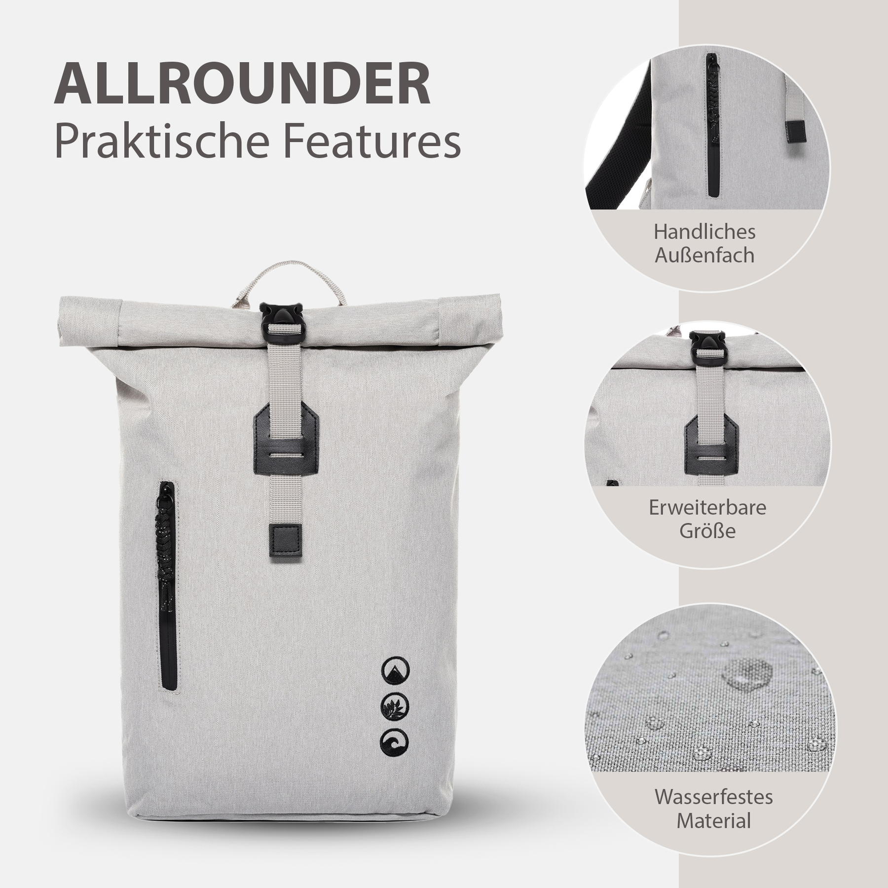 SONS OF ALOHA Rolltop Rucksack Damen schmal & klein ALANI 44389