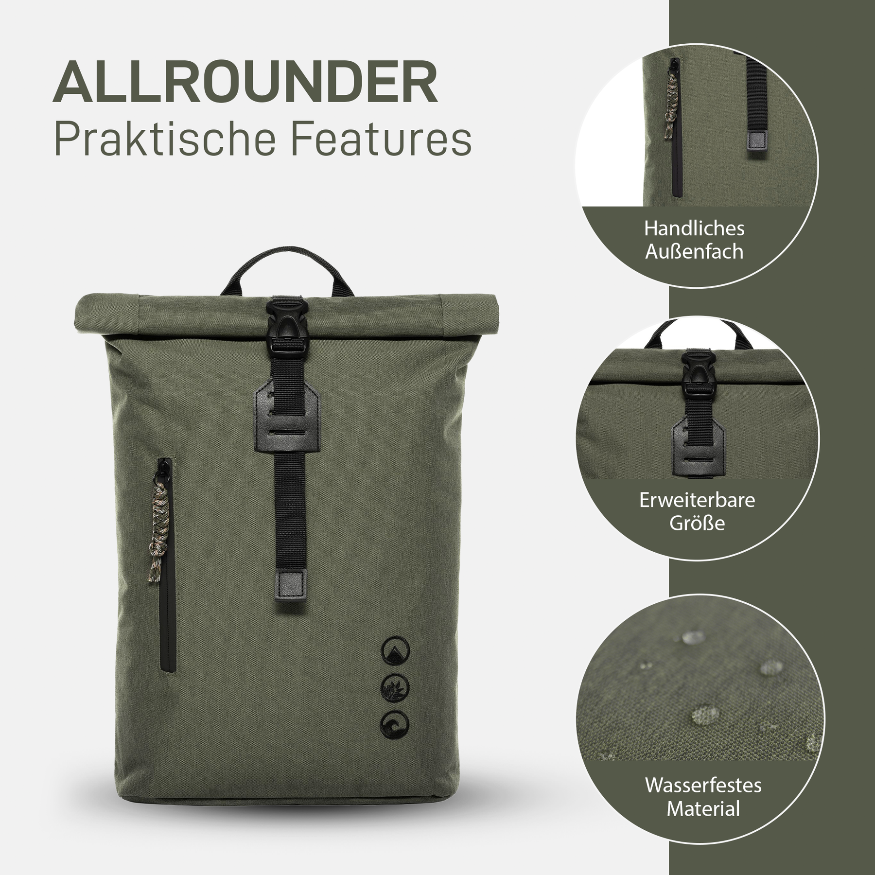 SONS OF ALOHA Rolltop Rucksack Damen schmal & klein ALANI 44391