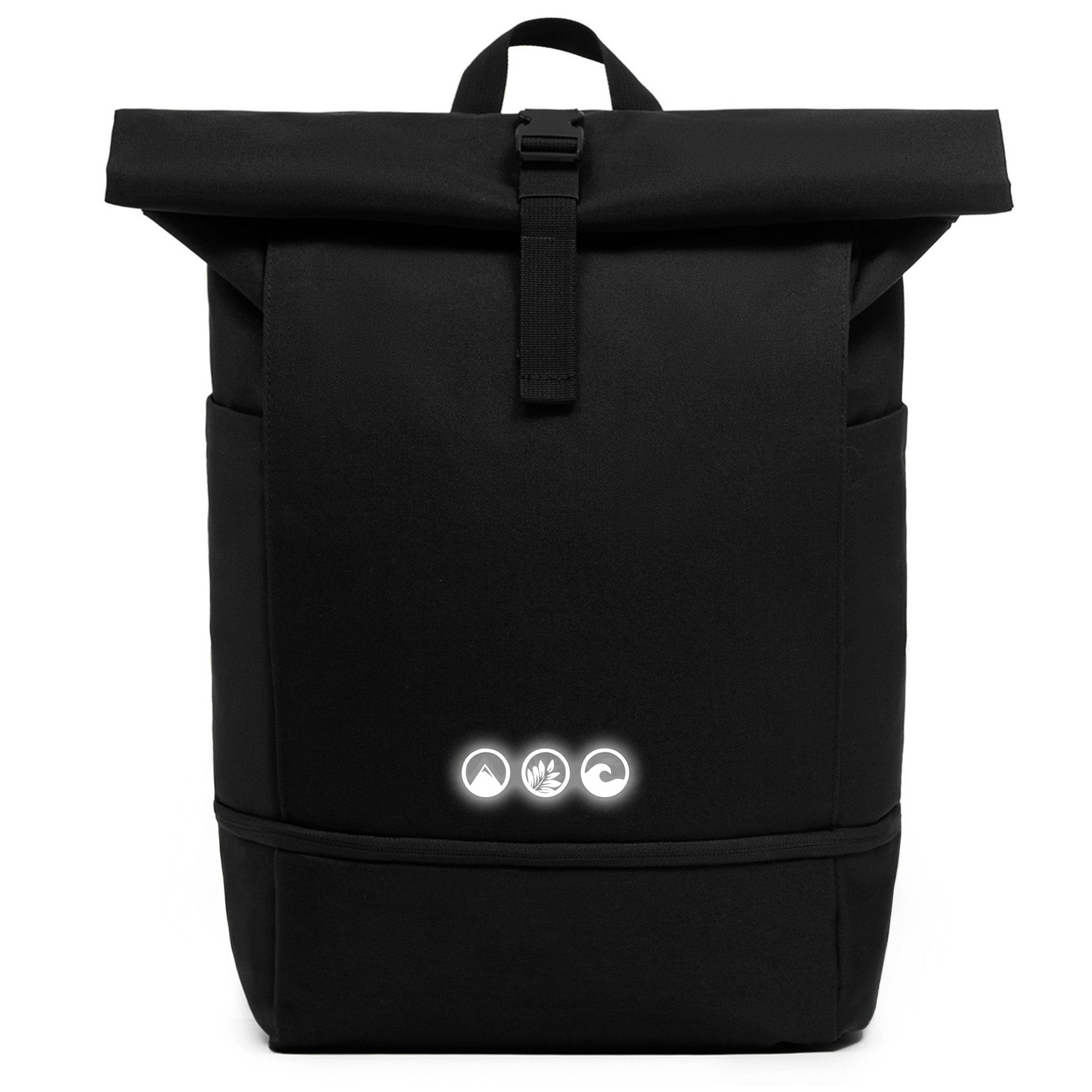 Rolltop Rucksack gross - Backpack SONS OF ALOHA schwarz Laptop-Fach Schuh-Fach