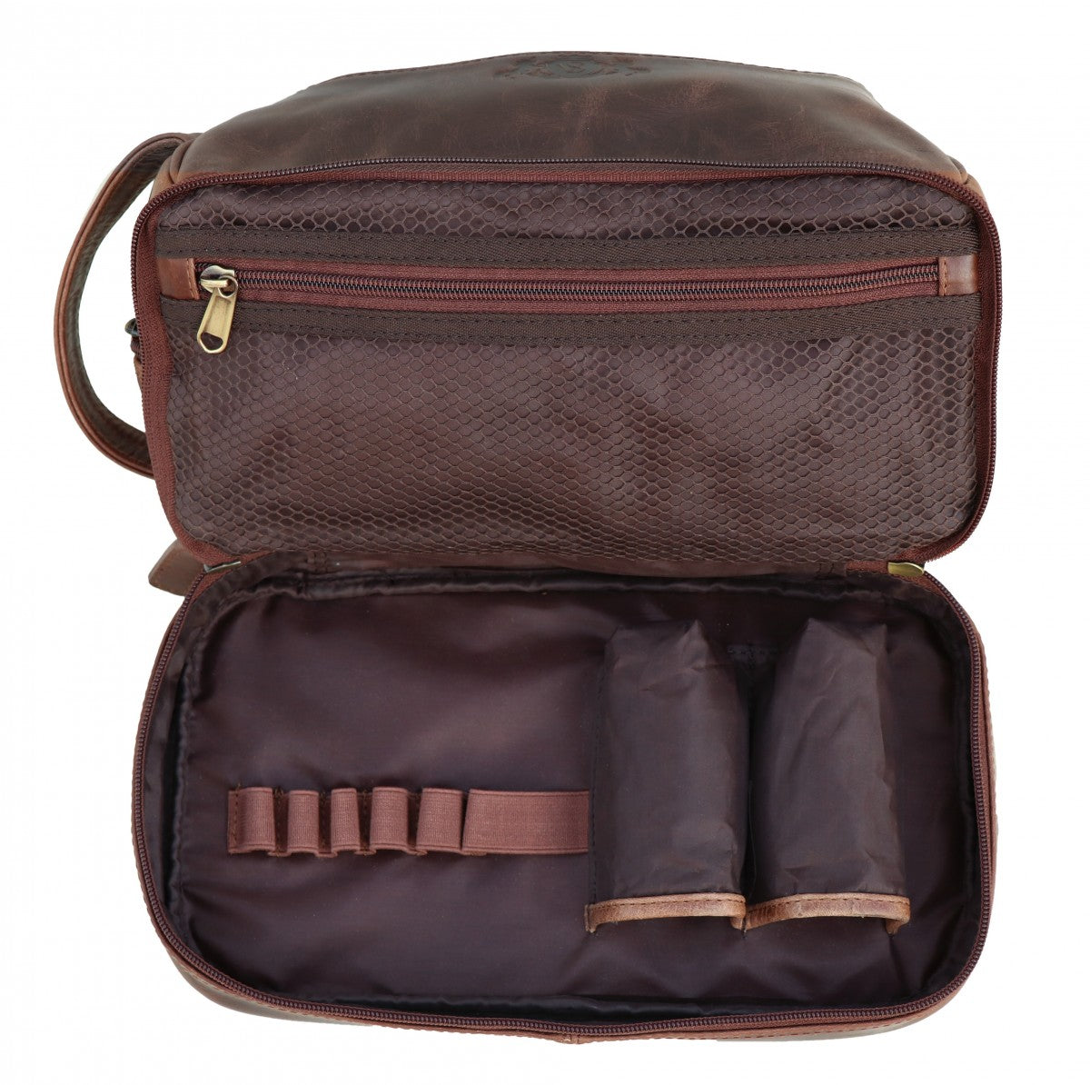 SID & VAIN Kulturbeutel Leder ALEX braun-cognac 12402