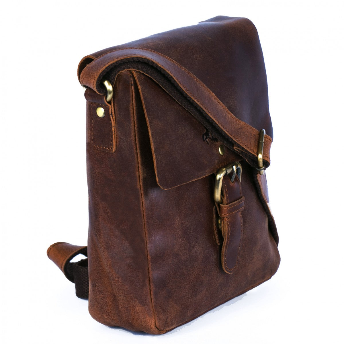 SID & VAIN Messenger Bag Leder Postbag klein ORLANDO braun-cognac 12294