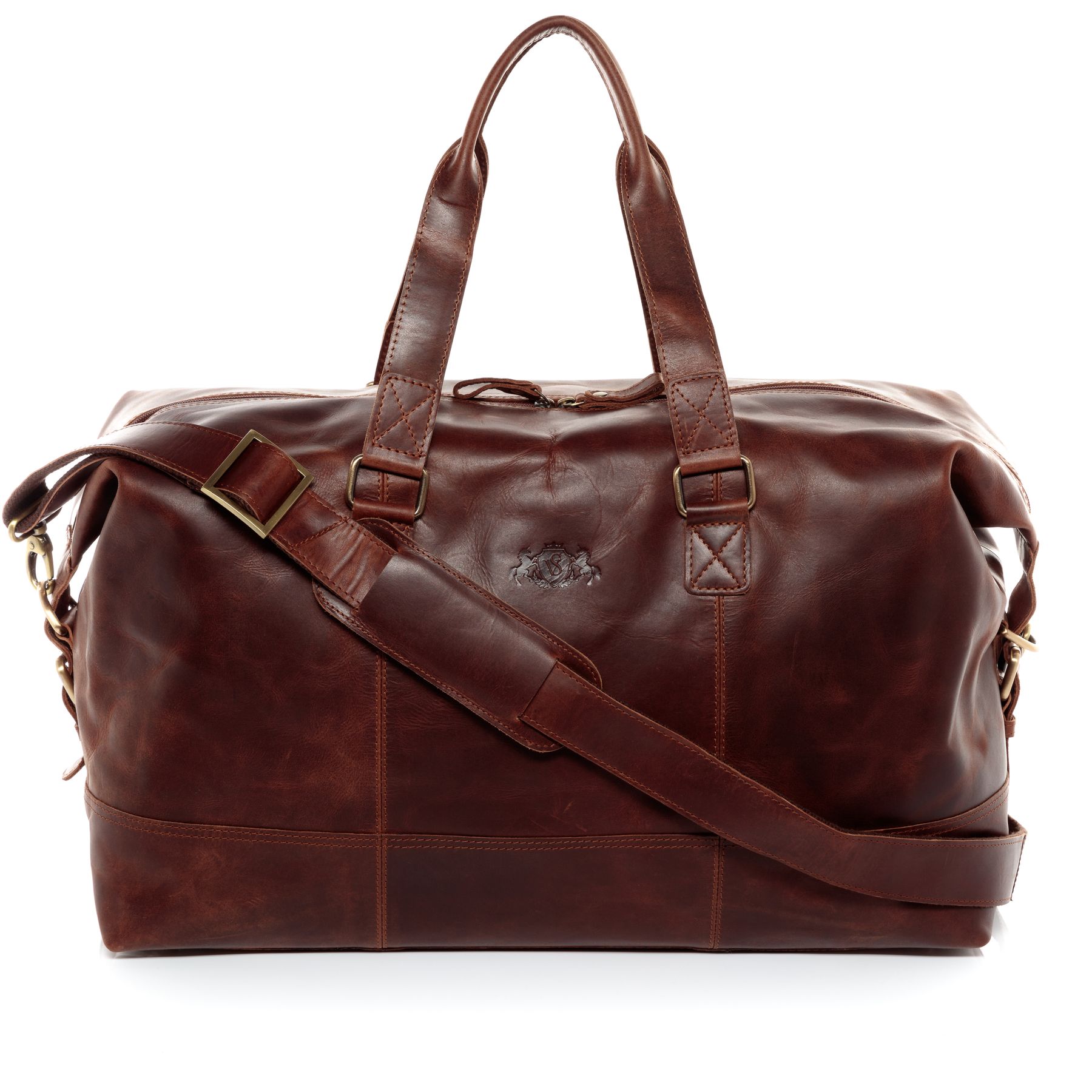 SID & VAIN Reisetasche Weekender Leder YALE braun-cognac 13105