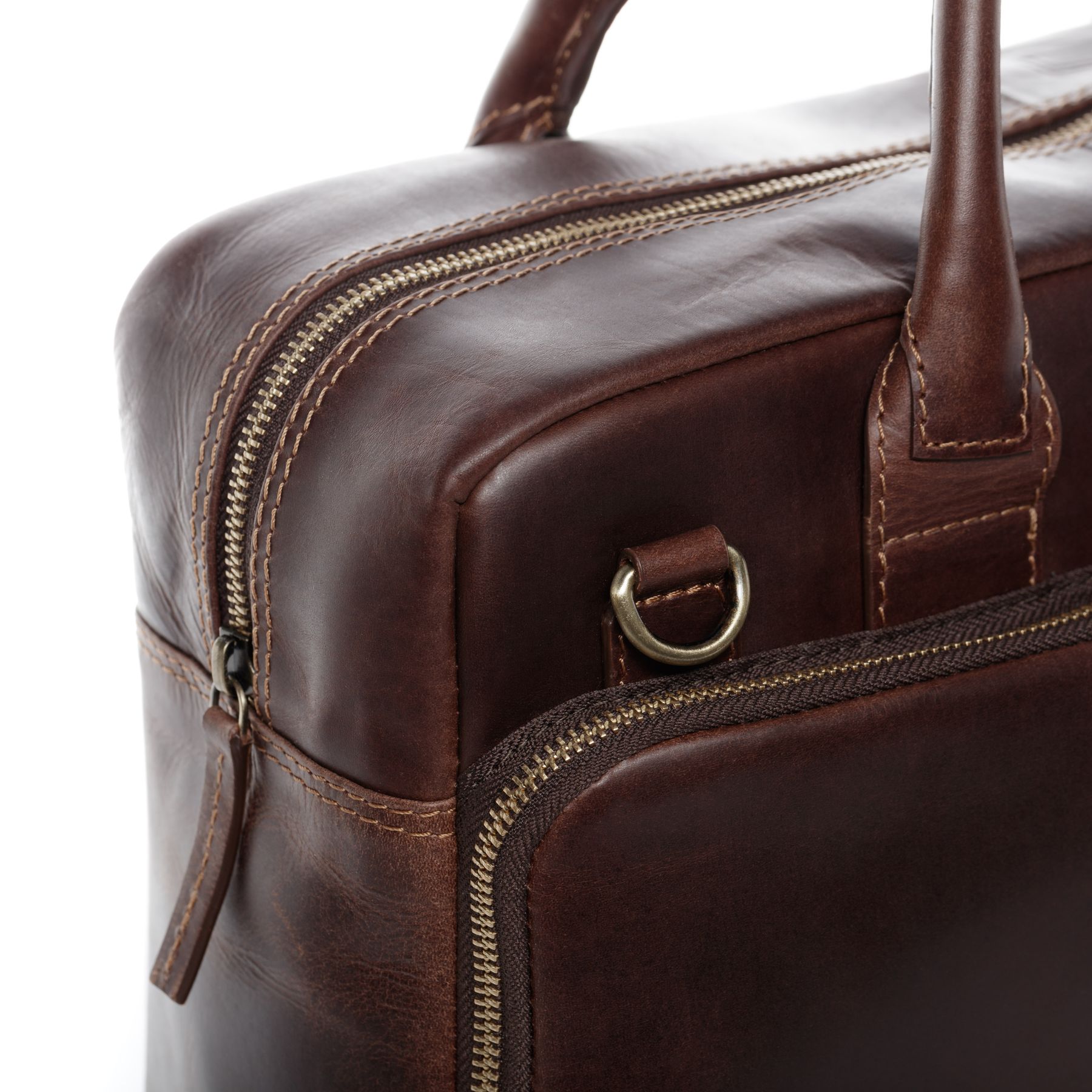 SID & VAIN Laptoptasche Leder XXL RYAN braun-cognac 16055