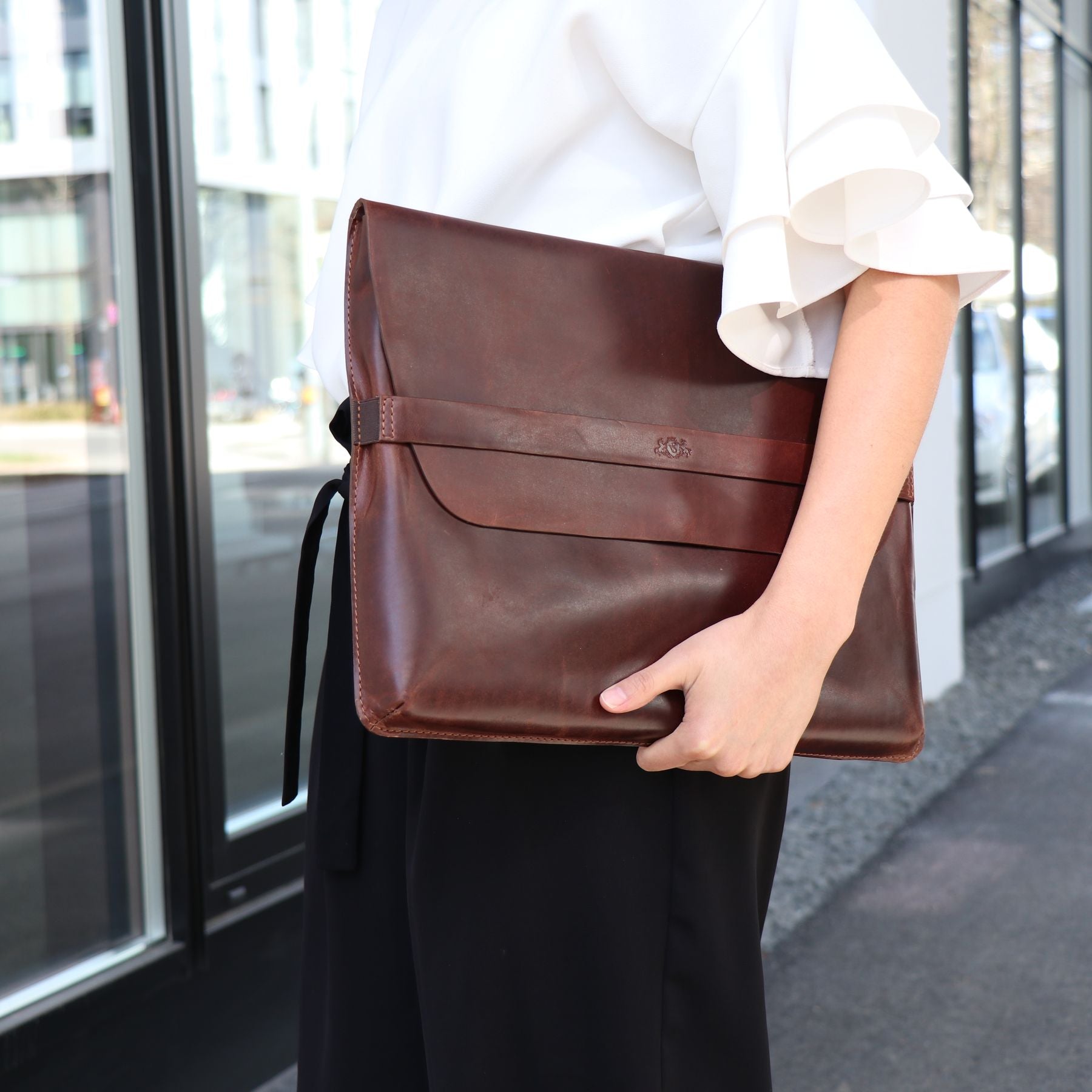 SID & VAIN Laptophülle Leder HARVORD 15-brown 16069