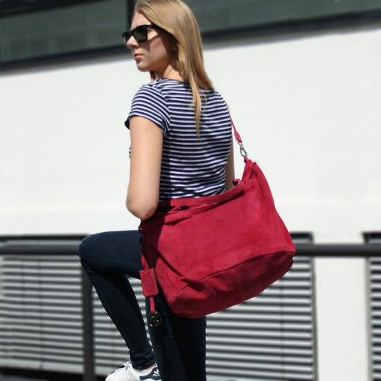 Wildledertasche in Fuchsia