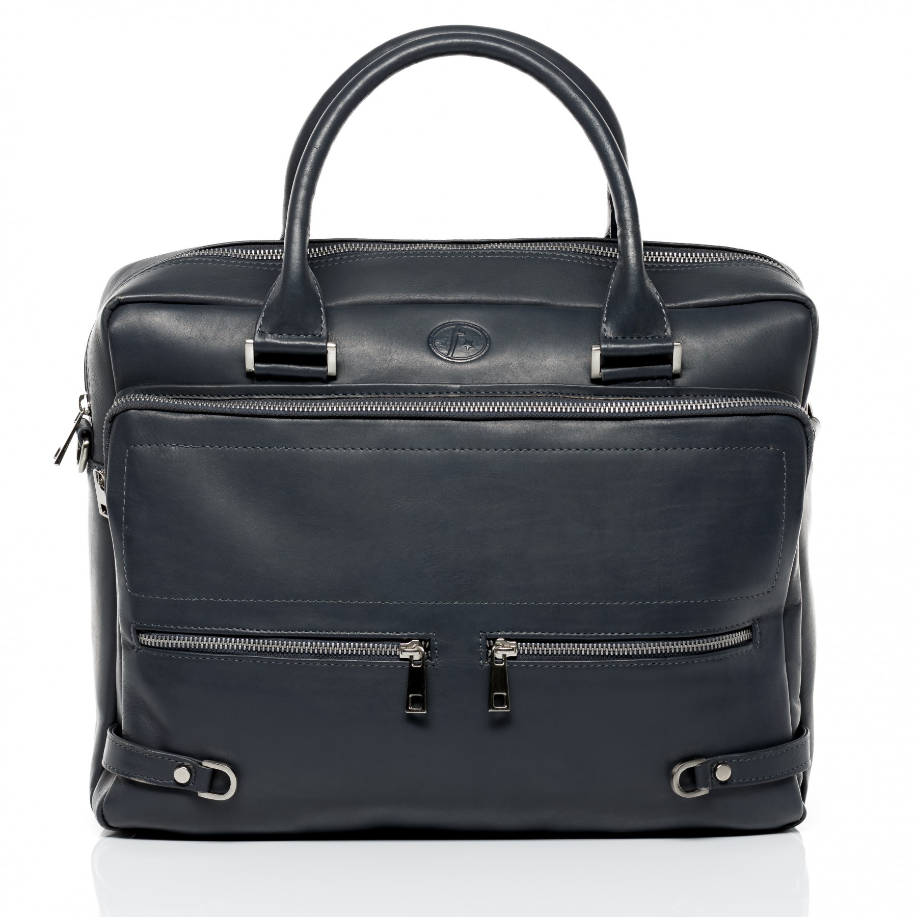 Laptoptasche Businesstasche Leder grau